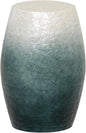 Tylin Ivory and Blue Capiz Ombre Drum Accent Table by Linon