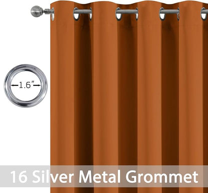 Yakamok Burnt Orange Room Darkening Curtains 84 inch Sliding Door Drapes | 1 - Image 3