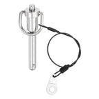 uxcell 1 Pcs Quick Release Pin, 5/16" x 1.57"(Dia. x L) Push-Button Ball Locking Pin 304 Stainless Steel Ring Handle Locking Pin with Wire for Audio Bimini Top Marine, Silver