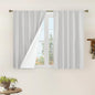 40 Inch Length 100% Blackout Short Linen Kitchen Curtains 2 Panels | Light Grey by LAMIT