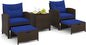 Tangkula 5 Pieces Patio Conversation Set, PE Wicker Rattan Outdoor Furniture Set by TANGKULA