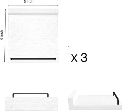 RYOFOBETTO Small Floating Shelf, 6 X 6 Inches Farmhouse Wall Shelves - Image 3