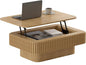 Lift Top Coffee Table for Living Room, Rectangle Handmade Solid Wood Strips by Unknown