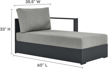 Modway Tahoe Powder-Coated Aluminum Outdoor Chaise Lounge Gray - Image 2