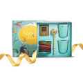 CHAYAM Luxury Tea Gift Set |10 Assorted Tea Bags, Magical Cinnamon 50g, 2 Cups & Brass Strainer | Assorted Gift Box Hamper