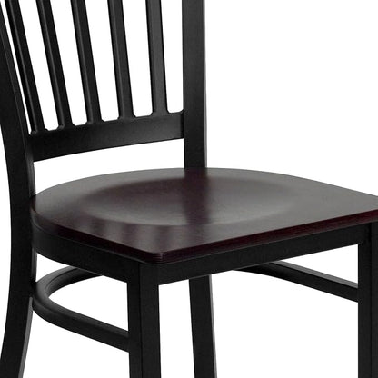 Flash Furniture 2 Pk. HERCULES Series Black Vertical Back Metal Restaurant Chair - Image 8