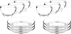 LEMONSODA Clear Large Glass Coffee Mug with Handles for Hot Beverages, Clear Mugs for Espresso, Tea, Cappucino, Latte, Juice (8.75 oz, 10.5 oz, 12 oz) (8.75 oz, Set of 24)(2212)