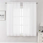 White Sheer Curtains 68 Inch Length 2 Pcs, Voile Dual Rod Pocket Living Room by Lecloud
