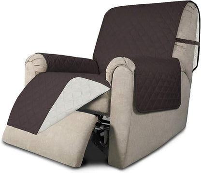 Easy-Going Reversible Couch Cover, Recliner 19 in, Chocolate/Ivory | Machine by Easy-Going