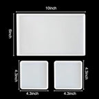 Large Silicone Resin Tray Molds,3PCS Agate Geode Coaster Resin Molds,Include Square,Rectangle Mold,Silicone Mold for Making Coaster,Trays,Cup Mats,Home Decoration
