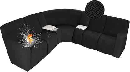 ALIECOM 100% Waterproof Recliner Sectional Couch Covers L Shape Stretch Corner by ALIECOM