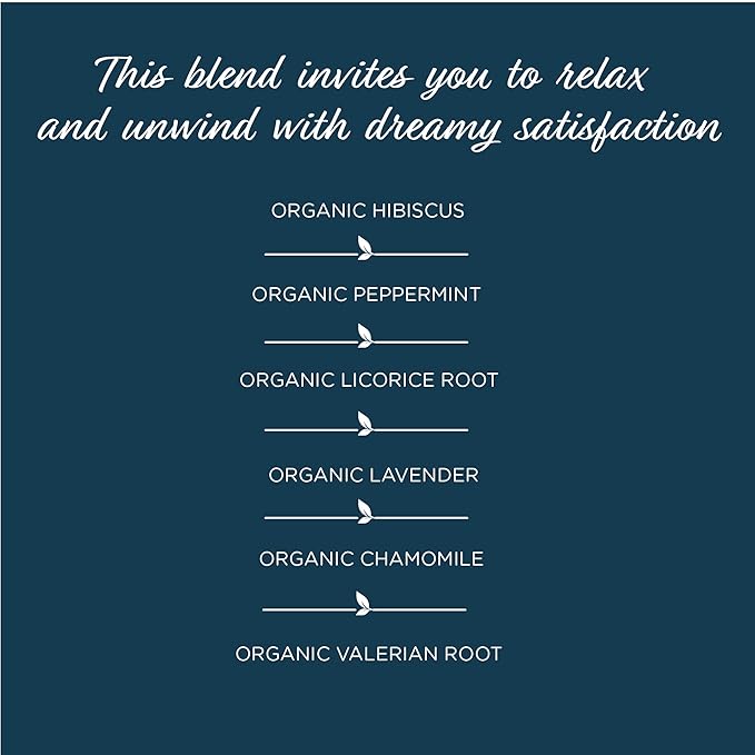 The Tea Spot Organic Lights Out Tea with Valerian Root Relaxation | Blend of Hibiscus, Peppermint, Chamomile, Lavender, Licorice Root & Valerian Root | Caffeine-Free 15 Tea Bags, Pack of 1