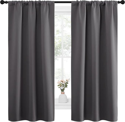 NICETOWN Grey Window Curtains for Bedroom - Image 2