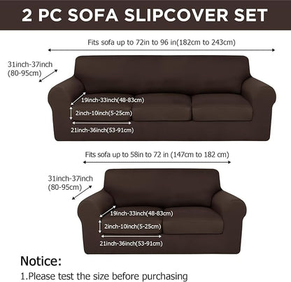 HunnmingRe Sofa Covers for 3 Cushion Couch Stretch Sofa and Loveseat Covers Set - Image 2