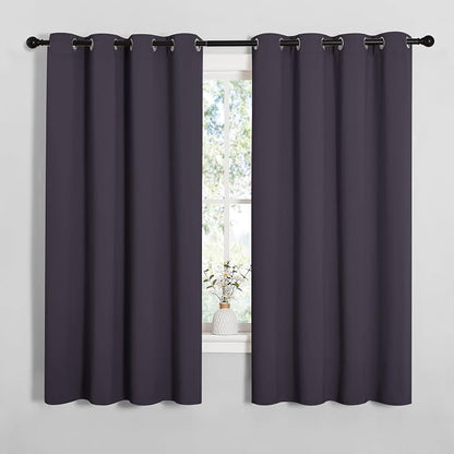 NICETOWN Greyish Purple Blackout Curtains 68 inches Length by NICETOWN