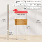 Dodoko Hot Pink Reusable Boba Tea Cup with Straw, 24 oz - Insulated BPA Free Shatterproof Tumbler for Iced Coffee, Smoothies, Cold Drinks - Dishwasher Safe, Includes Straw Cleaner