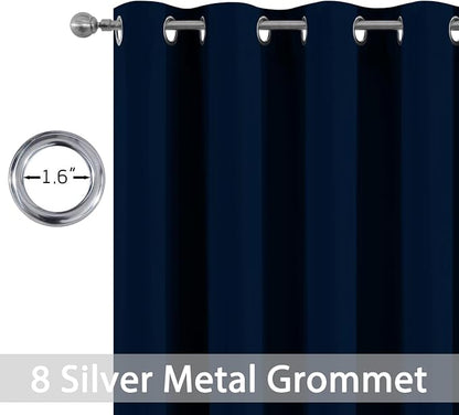 Yakamok Room Darkening Curtains 52x84 inch Length Dark Blue-Living Room | 2 - Image 2