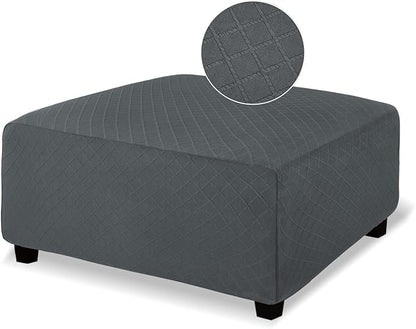 NeColorLife Ottoman Cover Rectangle Oversize Slipcover Stretch Footrest Stool by NeColorLife