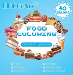 Food Coloring - 30 Colors Food Coloring Liquid, Natural Vibrant Food Color for Baking, Cookies, Easter Egg, Icing, Dessert Decorating, Fondant, Making DIY Supplies Kit - 6ml/0.25oz
