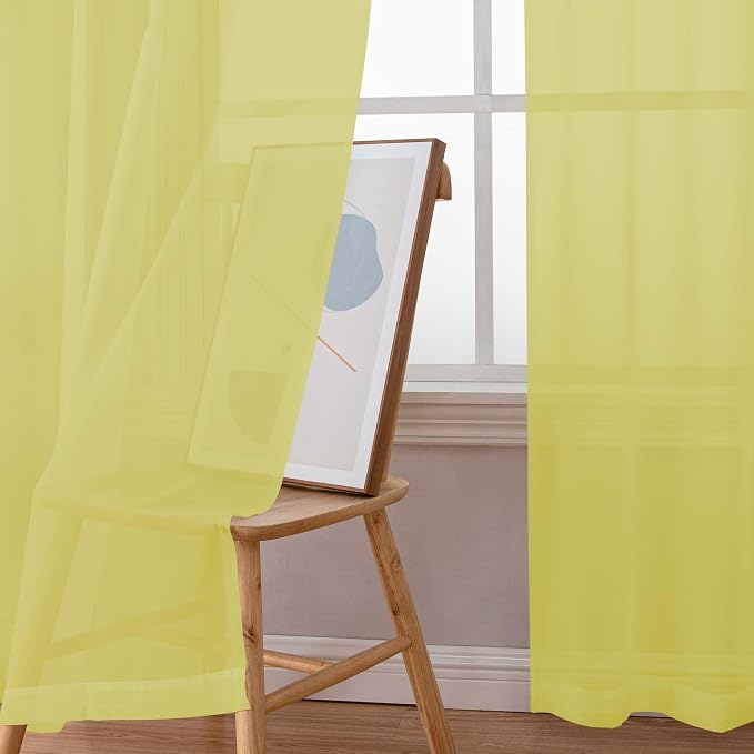 Chyhomenyc Sheer Curtains 108 Inch Length 2 Panels Set, Extra Long Light - Image 2