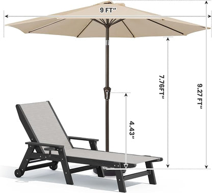 SERWALL Textilene Patio Chaise Lounge Chair Set of 2 - Image 2