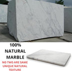 KC KULLICRAFT 8×12 White Marble Cheese & Charcuterie Serving Board – Natural Marble Cutting Board & Pastry Slab with Non‑Slip Feet – Premium Stone Kitchen Tray Gift.