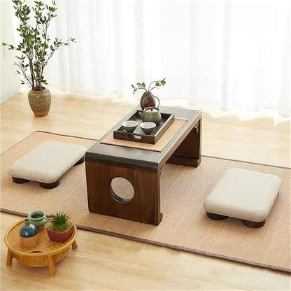 Japanese Tatami Low Stool, Wooden Footstool, Compact Bed Stool, Comfortable - Image 5