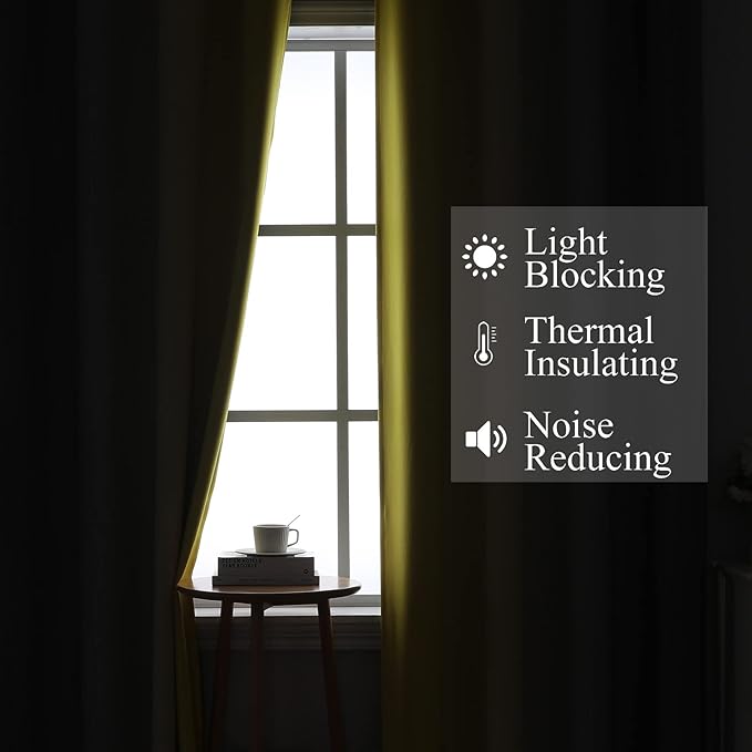 Grey and Yellow Ombre Blackout Curtains - Image 3