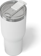 RTIC 40oz Essential Tumbler with Lid, Insulated, Stainless Steel, Metal, Double Wall Vacuum-Insulation, Ceramic Lined, Travel Cup for Iced Coffee, Tea, Hot and Cold Drink, White