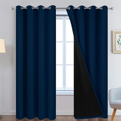 Yakamok Dark Blue 100% Blackout Curtains 84 Inches Long 52" Wide 2 Panels | by Yakamok