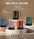 Heated Coffee Mug T1-14oz Fast Heating & Longer Battery Life Self Heating Coffee Mug Hot to 149℉ - Touch & App Controlled Mug Coffee and Hot Beverage Warmer, Gifts for Women and Men