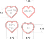 Mini Heart Conversation Cookie Cutter and Stencil Set Bundle Family Love Bakery Cutter Valentine Stencils DIY Bakery for Wedding Holiday and Lover Kids Painting Coloring Pages Comb (Mini Heart)