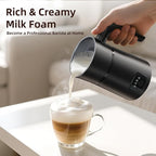 Milk Frother, 4 in 1 Electric Milk Steamer, Hot and Cold Foam Maker, 11.8 oz/350 mL Milk Warmer, Frother for Coffee Latte, Cappuccino, Hot Chocolate, 1 min Fast Frothing, Auto Shut-Off