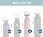 Lifefactory 24-Ounce Stainless Steel Vacuum-Insulated Sport Bottle, Desert Rose