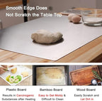 LandHope Large Cutting Board 304 Stainless Steel Cutting Board Metal Baking Mat Non Stick Thick Board Cutting Fruit Vegetable Meat Kneading Rolling Bread Pizza Biscuits Dough Sturdy Kitchen