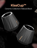 Cocinare KissCup Ceramic Espresso Cup – 2.2oz Demitasse Cup for Espresso, Pour-over coffee & Tea, Nebula Black, Ceramic Collection