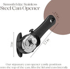 Bellemain Stainless Steel Can Opener – Manual Can Opener For seniors - Ergonomic Smooth edge Can Opener Hand Held Heavy Duty – Easy to use can opener safe cut