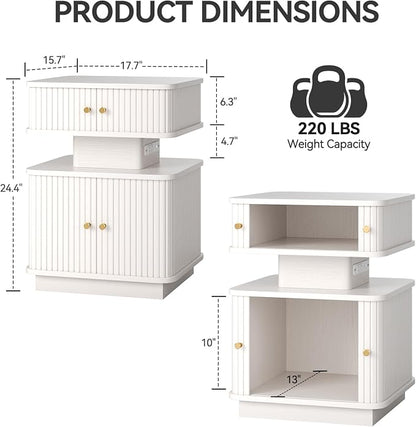 Night Stand Set 2, LED Nightstand, Bedroom Night Stand - Image 2