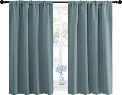 NICETOWN Greyish Blue Blackout Curtains Panels - Image 2