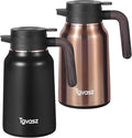51 Oz Carafes for Hot Liquid, Stainless Steel Insulated Vacuum Thermal Coffee Carafes For Keeping Hot, 1.5 Liter Coffee Dispenser(Gold/Black)