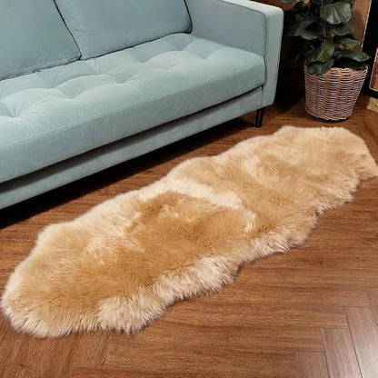 IRIWOOL Premium Genuine Fur Sheepskin Rug Real Australia Sheepskin Natural - Image 6