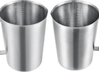 Stainless Measuring Cup (2000ML), KSENDALO 8 Cup Stainless Measuring Cup, Stainless Pitcher with Marking with Handle, 64 Ounces (2.0 Liter)