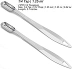 2 Pcs 1/4 Teaspoon(1.25 mL | 1/4 Tsp | 1/16 Tbsp | 1.25 cc | 1/32 oz) Stainless Steel Single Measuring Spoon, Long Handle Metal Measuring Spoon, Kitchen Gadgets for Cooking & Baking