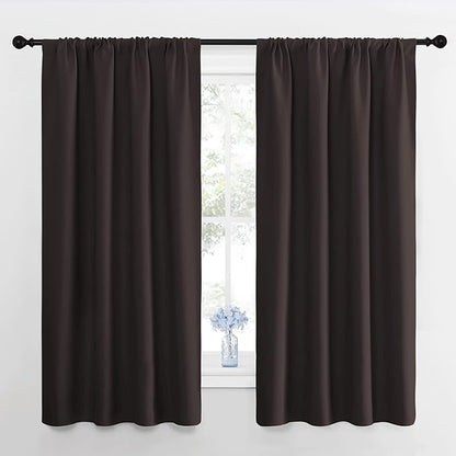 NICETOWN Kitchen Curtains, Short Blackout Curtains & Drapes, Toffee Brown by NICETOWN