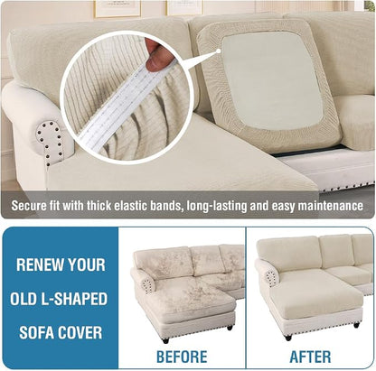 H.VERSAILTEX Sectional Couch Covers 8 Pieces Stretch Sofa Cover - Image 6