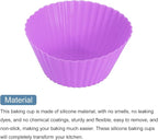 uxcell 36Pcs Silicone Cupcake Liners, Non-Stick Baking Cups, for Cooking Eggs, Baking Muffins and Make a Cake(Purple)
