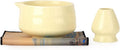 Japanese Ceramic Matcha Bowl - 16oz Speckle Glaze Chawan & Whisk Stand for Perfect Froth, Dishwasher Safe Yellow