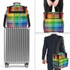 stripes colorful grid Coffee Maker Carring Bag Travel Carrying Storage Tote Bag Compatible with Keurig K-Mini or K-Mini Plus Portable Single Serve Coffee Brewer Case with Pockets for K-cup Pods