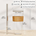 Dodoko Reusable 24 oz Boba Cup and Straw - White