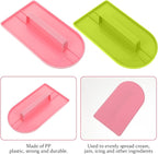 2 PCS Fondant Smoothing Tool, Cake Decoration Icing Smoother, Plastic Fondant Icing Smoother Polisher, Icings Scraper Paddle Tool for Cake Decoration Tools (Pink, Green)